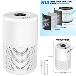 Air Purifier-Smoke Odor with H13 True HEPA Filter